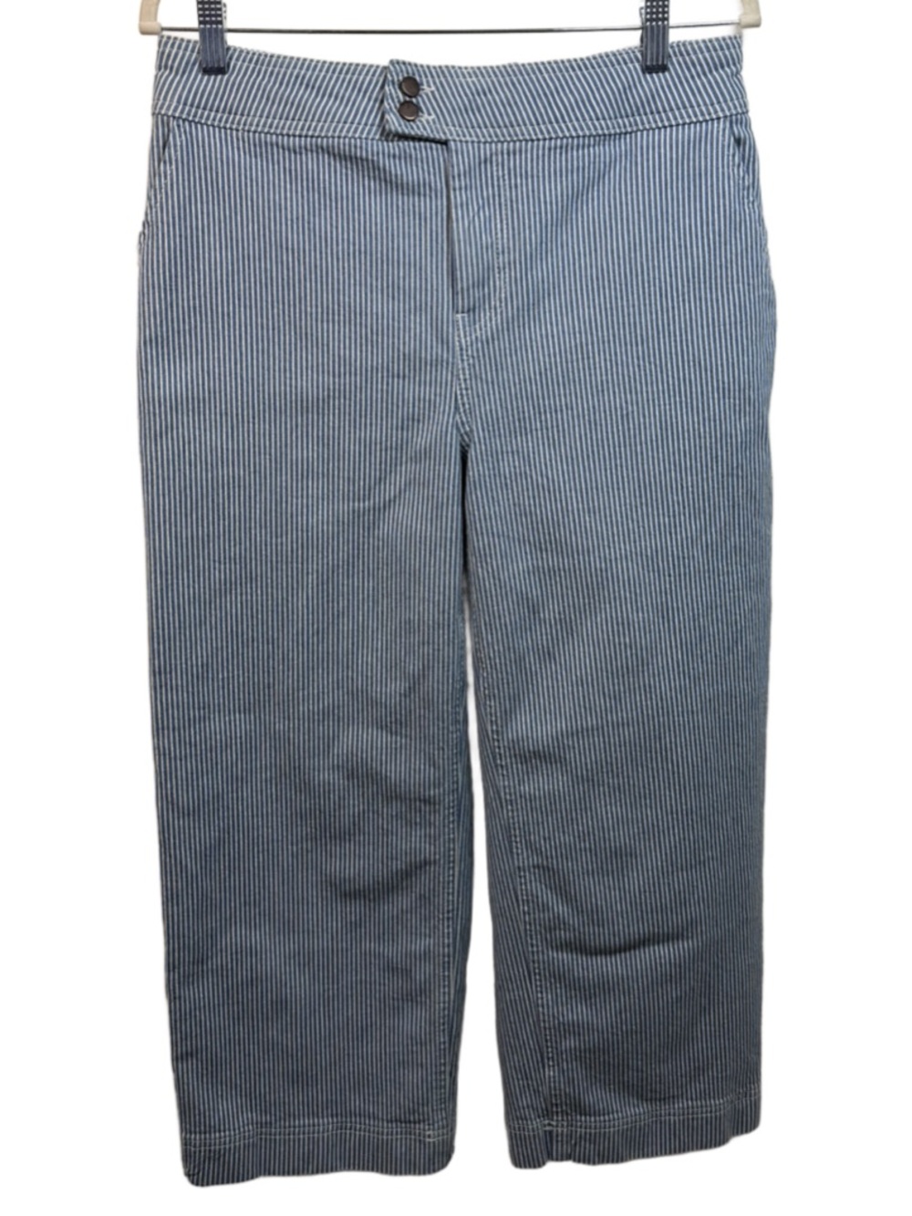 Boden Blue and white railroad stripes denim pants